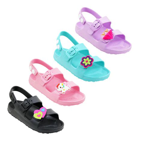 Wholesale Footwear Girl's Toddler Charm Double Strap Sandal Assorted