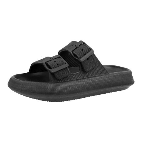 Wholesale Footwear Women's Cloud Double Strap Sandals Black