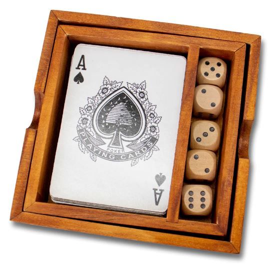 Wholesale Footwear Wooden Cards & Dice Set