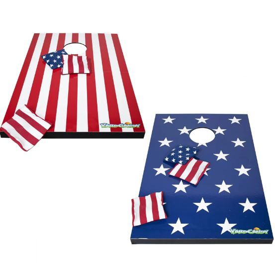 Wholesale Footwear Stars & Stripes Deluxe Wooden Cornhole Set