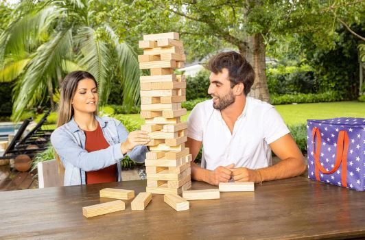 Wholesale Footwear Stars & Stripes Giant Outdoor Wooden Tumbling Tower