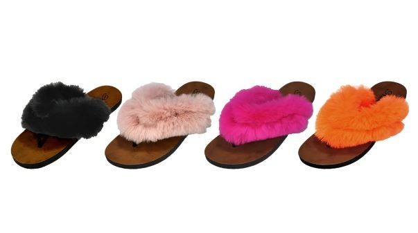 Wholesale Footwear Fuzzy Sandals