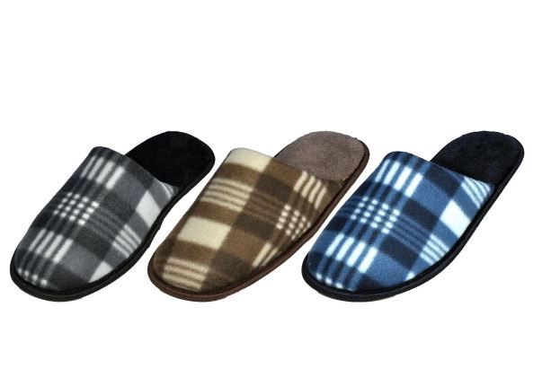 Wholesale Footwear Men Plaid Slippers