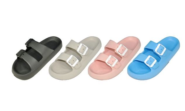 Wholesale Footwear Slip On Slides With Buckles