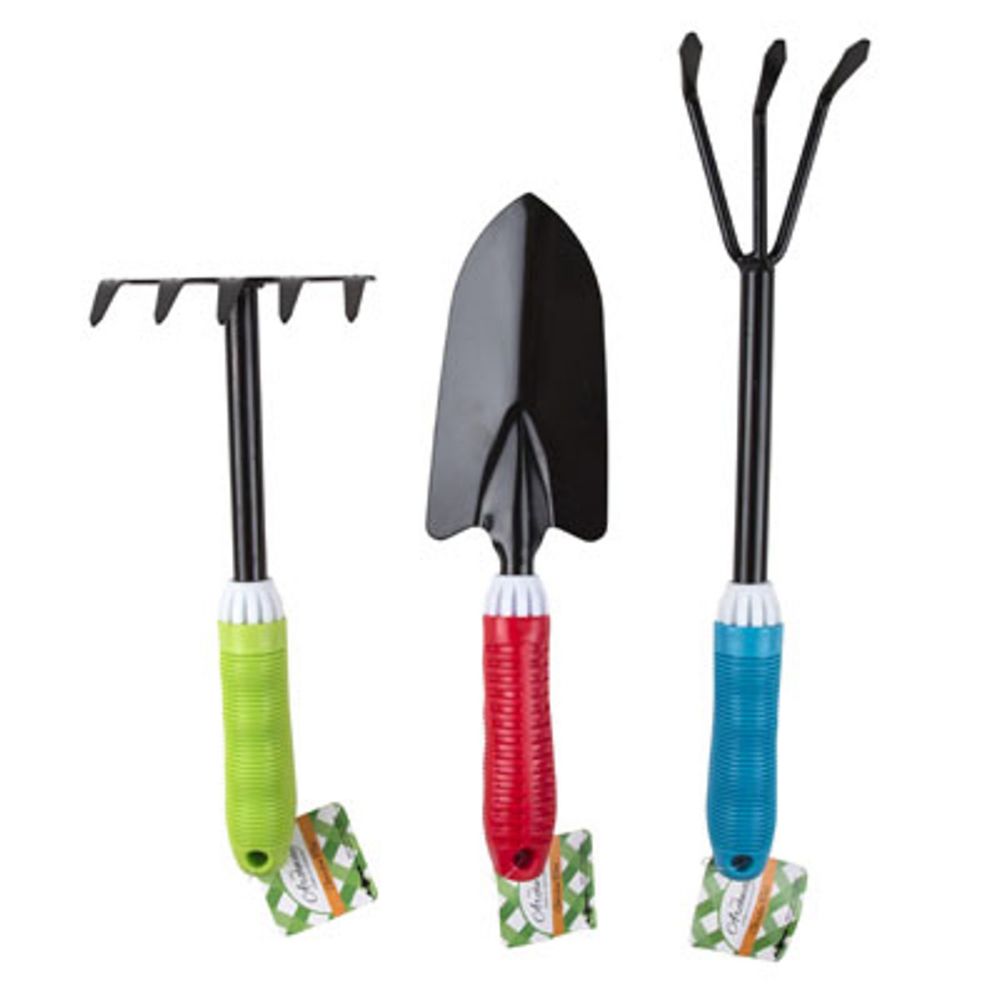 Wholesale Footwear Garden Tools Metal W/soft Grip Handle Spade/claw/hoe 3ast Clr Seach Garden/ht