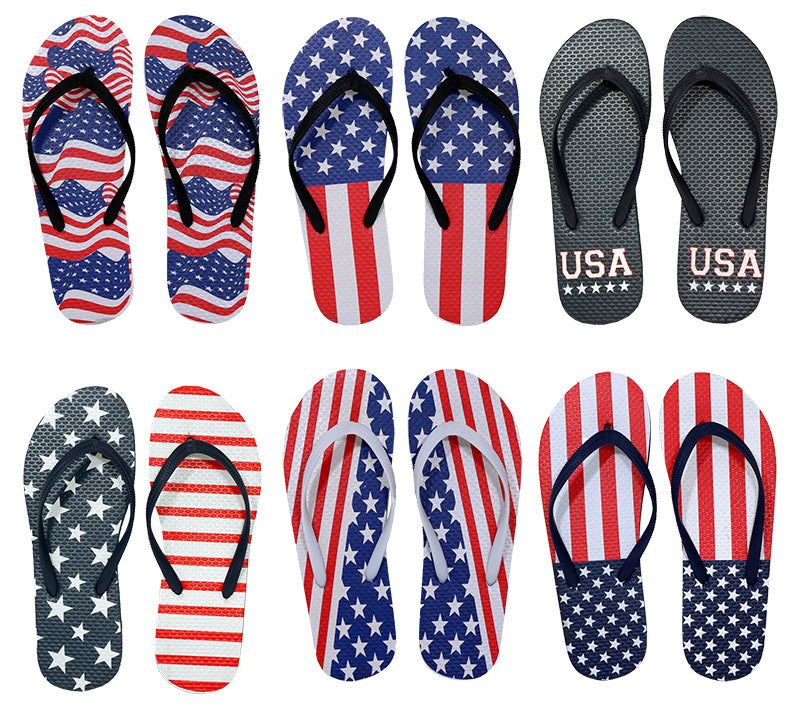 Wholesale Footwear Men's Americana Flip Flop Assorted