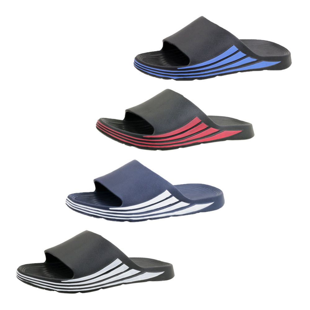 Wholesale Footwear Men's Side Stripe Sandal Assorted