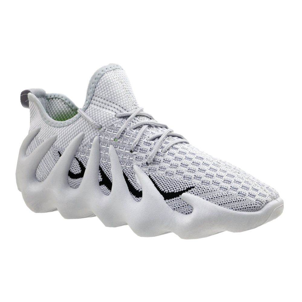 Wholesale Footwear Men's Knitted Jogger Sneakers - Gray