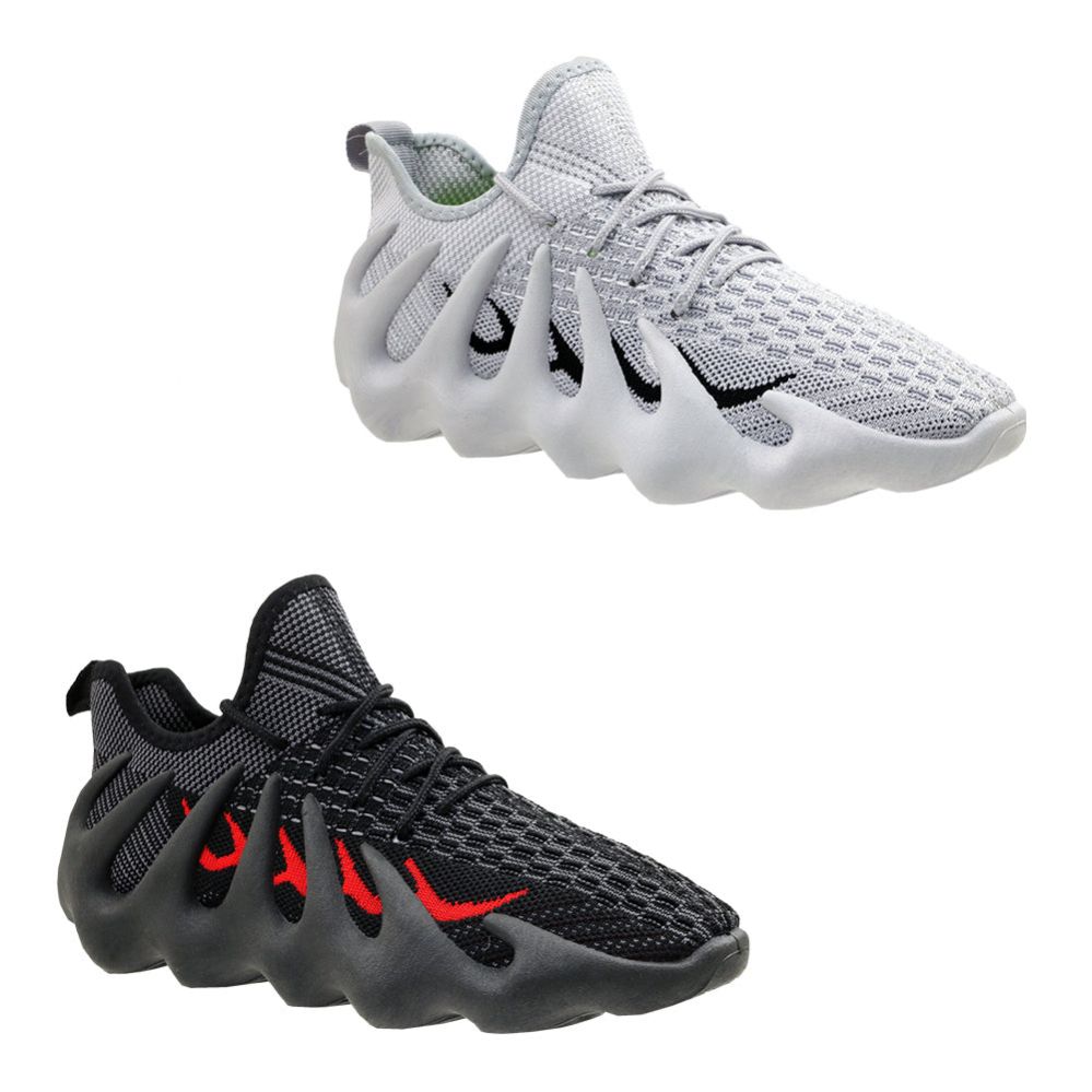 Wholesale Footwear Men's Knitted Jogger Sneakers - Black