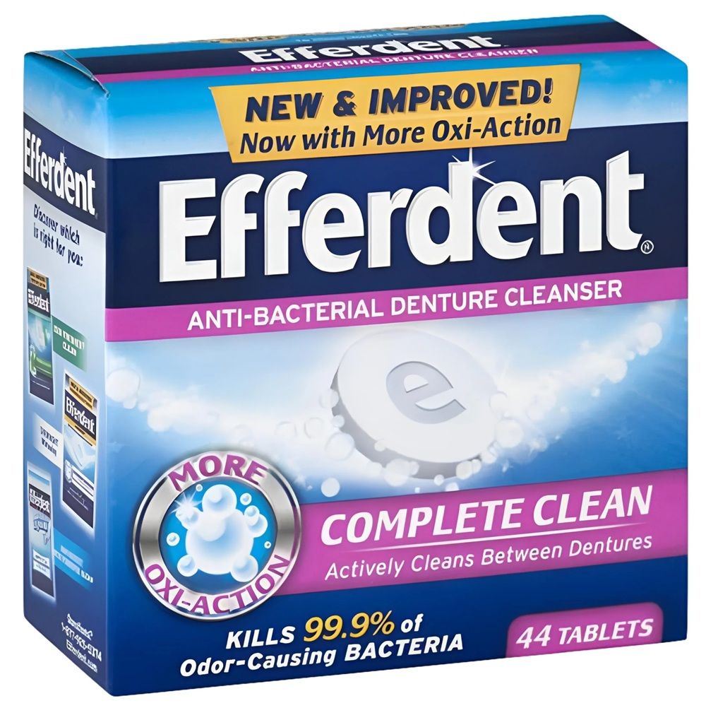 Wholesale Footwear Efferdent Anti-Bacterial Denture Cleanser - Box