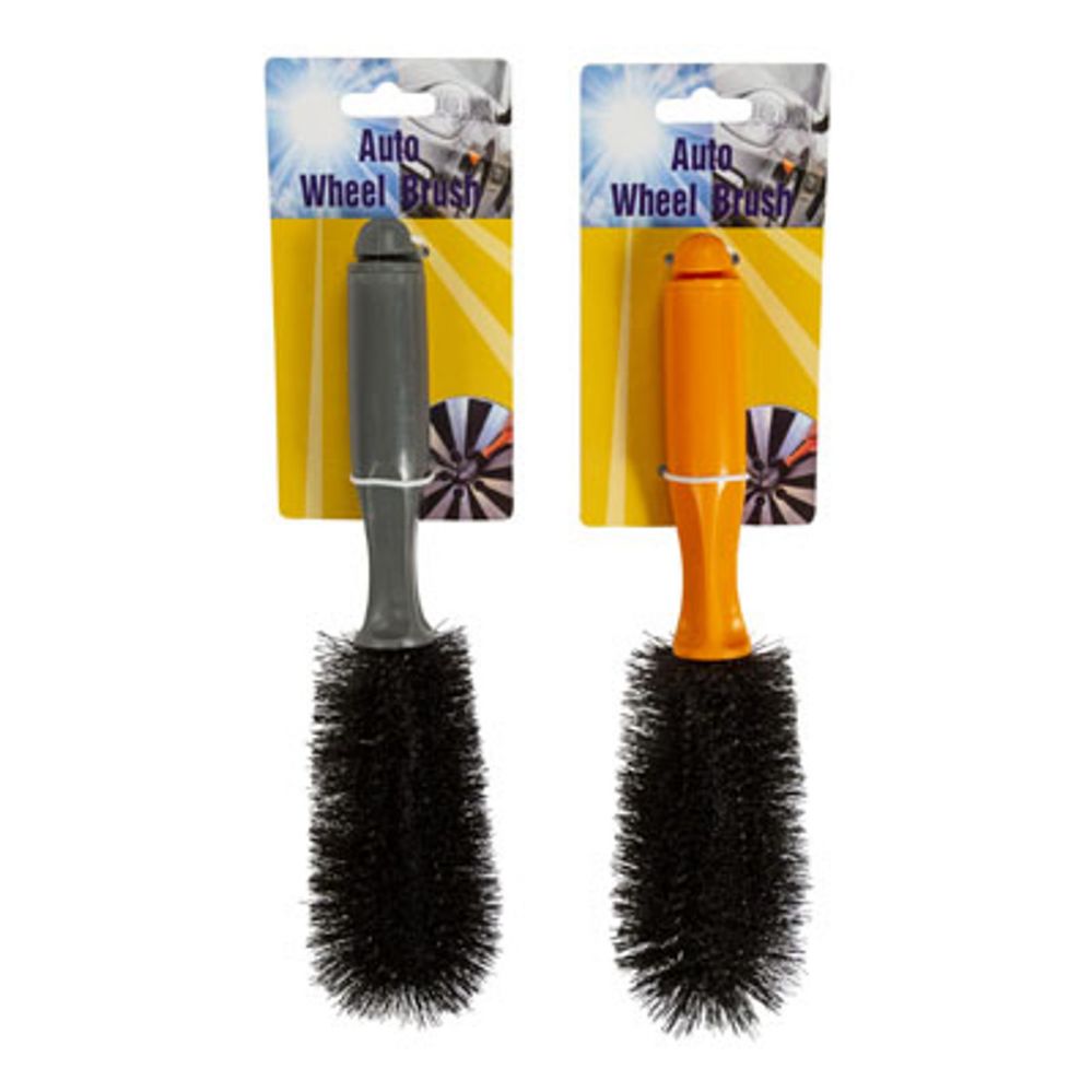 Wholesale Footwear Auto Wheel Brush 10in 2 Asst Colors Grey/orange Auto / Tcd