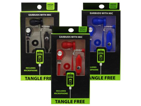 Wholesale Footwear Gadget Gear Tangle Free Earbuds With Mic