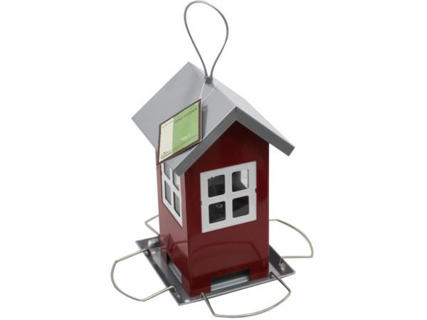 Wholesale Footwear Single - Story Metal Bird House Feeder With Windows And Perch