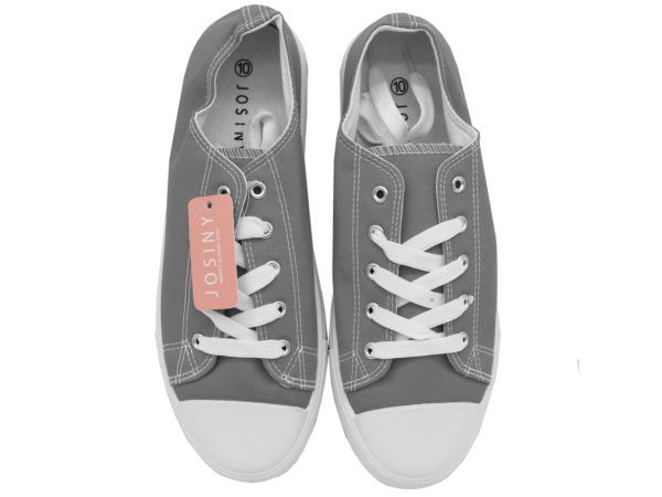 Wholesale Footwear Women's Grey Low Top Sneaker Shoes In Assorted Sizes