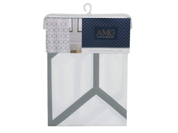 Wholesale Footwear Amg Bath Collection 70 In X 72 In Geo Print Peva Shower Liner
