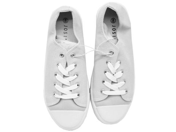 Wholesale Footwear Women's White Low Top Sneaker Shoes In Assorted Sizes