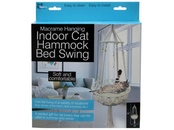Wholesale Footwear Macrame Hanging Cat Hammock Indoor Cat Bed Swing