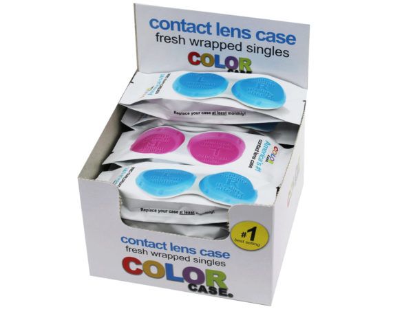 Wholesale Footwear Color Case 1 Pack Contact Lense Case In Sleeve In Pdq Display