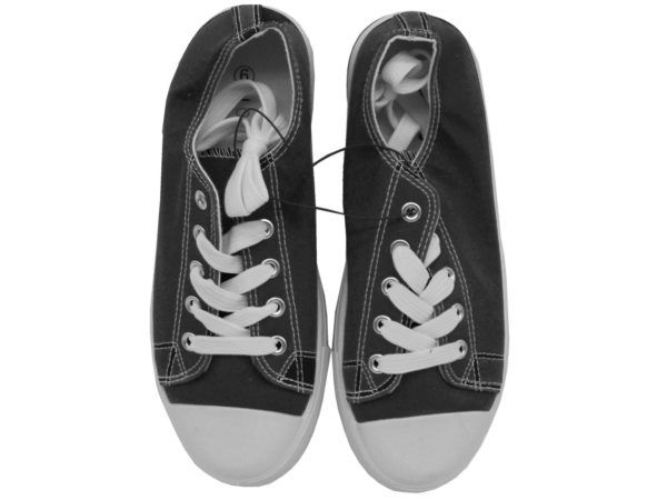 Wholesale Footwear Women's Black Low Top Sneaker Shoes In Assorted Sizes