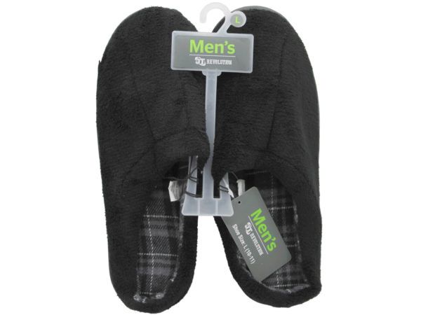 Wholesale Footwear Mens Large Black Slippers