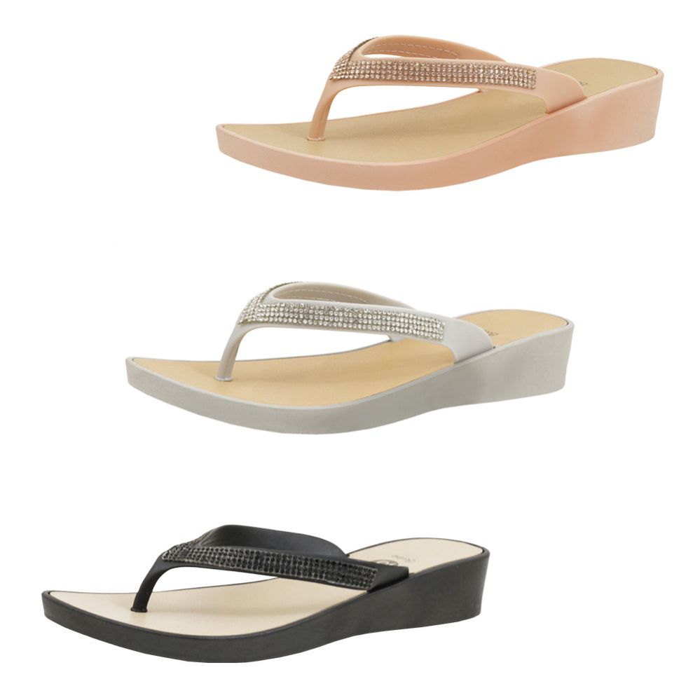 Wholesale Footwear Women's Rhinstone Wedge Sandal Assorted