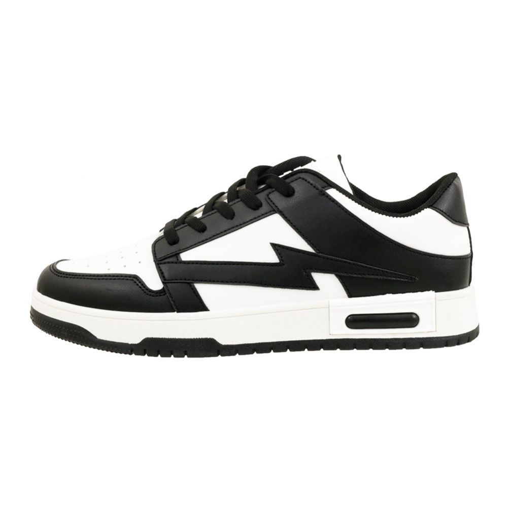 Wholesale Footwear Men's Low Court Sneaker Black&white