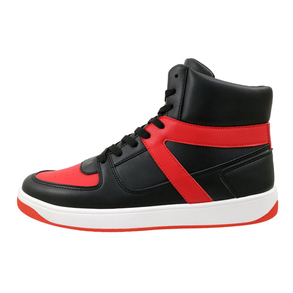 Wholesale Footwear Men's Hightop Sneaker Black&red