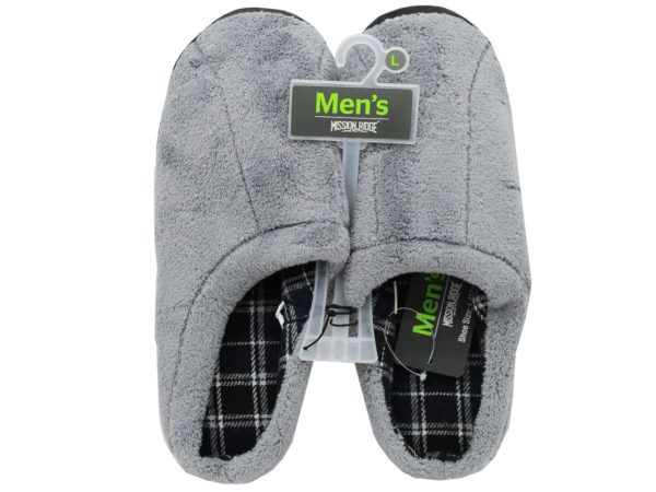 Wholesale Footwear Mens Large Charcoal Slippers