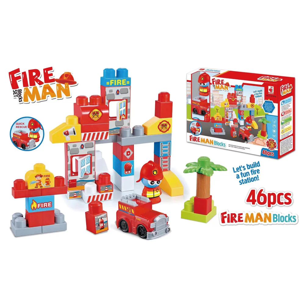 Wholesale Footwear Fireman Blocks Set - 46 Pcs