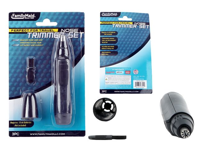 Wholesale Footwear 3-Piece Nose Hair Trimmer Set In Black
