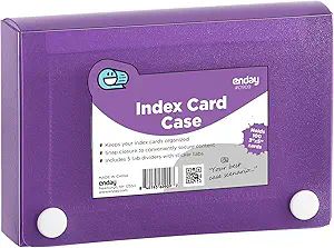 Wholesale Footwear 3" X 5" Index Card Case Holds 5 Tab Dividers Purple
