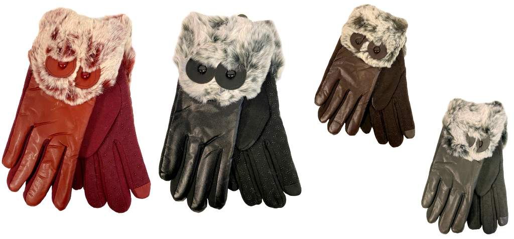 Wholesale Footwear Lady Winter Faux Fur Touch Gloves