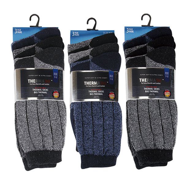 Wholesale Footwear Thermaxxx Mens Thermal Dress Socks 3PK