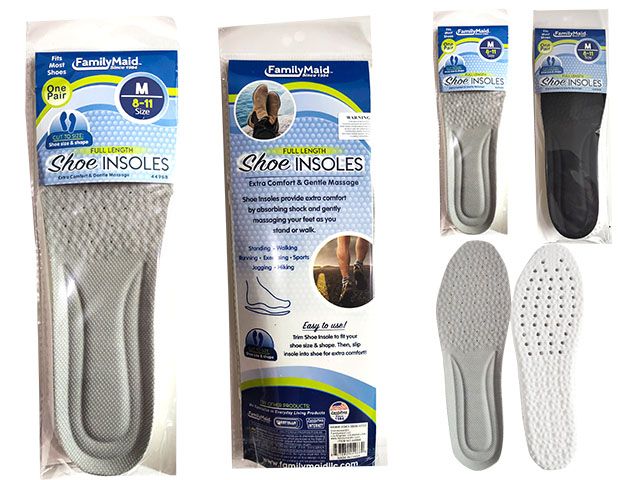 Wholesale Footwear Cushioned Men's Insoles In Black And Grey