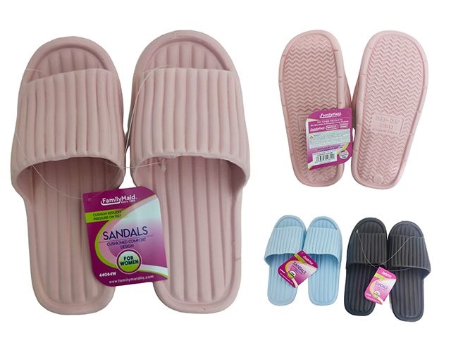 Wholesale Footwear Women's Eva Slipper In Black, Pink, And Light Blue