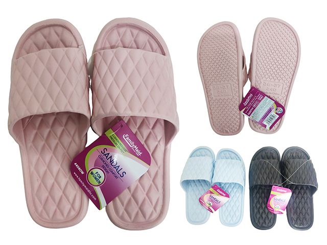 Wholesale Footwear Women's Eva Slipper In Black, Pink, And Light Blue
