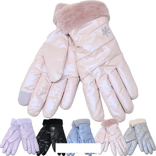 Wholesale Footwear Women's Winter Gloves Glossy Fashion Gloves Fur