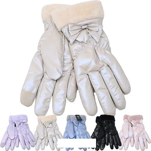 Wholesale Footwear Women's Winter Gloves Glossy Fashion Gloves Fur
