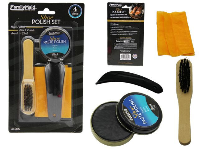 Wholesale Footwear 4 Piece Shoe Polish Set