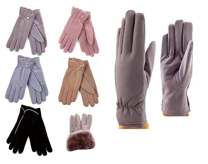Wholesale Footwear Womens Fuzzy Interior Touchscreen Winter Gloves In Assorted Color
