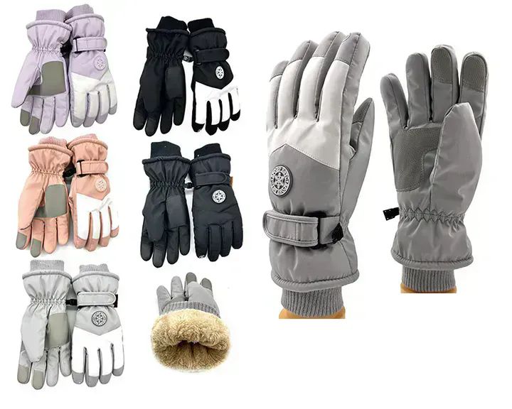 Wholesale Footwear Women's Assorted Fuzzy Interior Gripper Winter Gloves