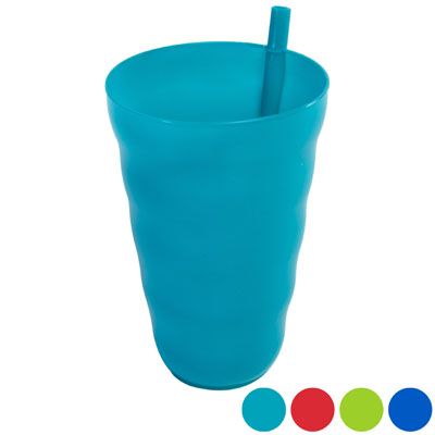 Wholesale Footwear Tumbler 2pk W/built In Straw Plastic 20oz 2ast Clr Combos Netbag /ht 3.6 Dia X 5.5in H