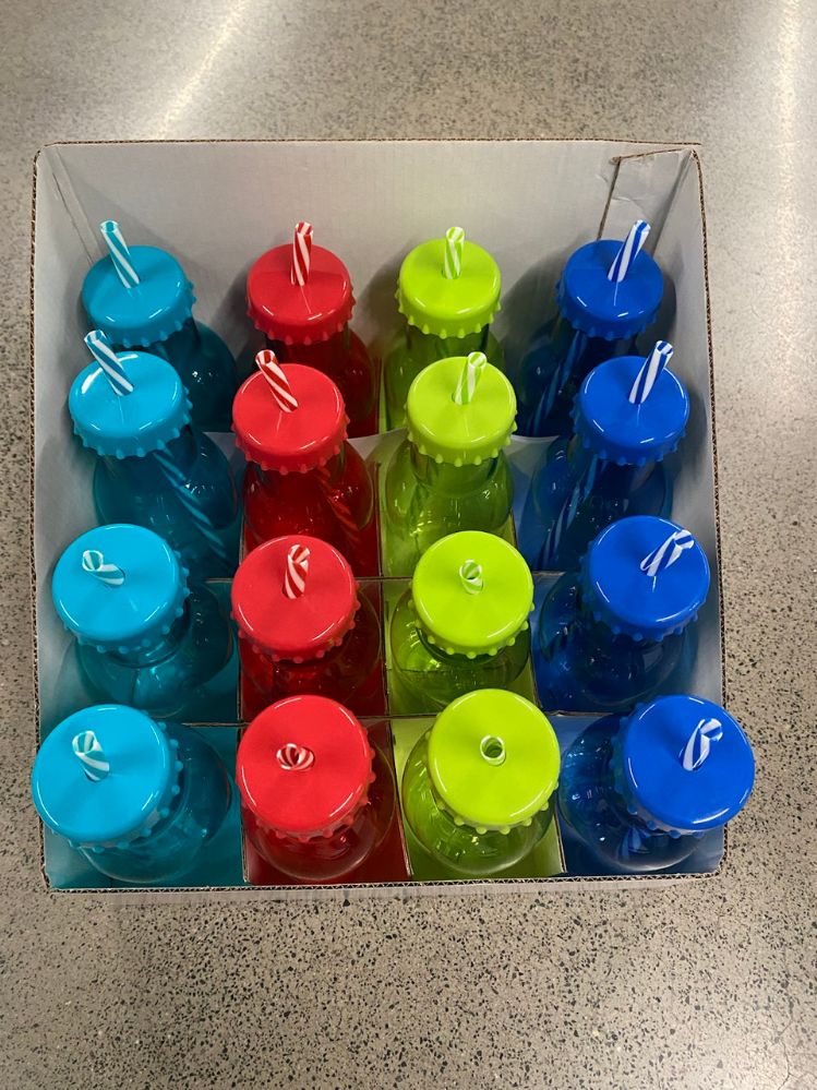 Wholesale Footwear Kids Novelty Drink Bottle Milk Jug Shape W/straw 11.8oz In 16 Pc Pdq 4ast Colors