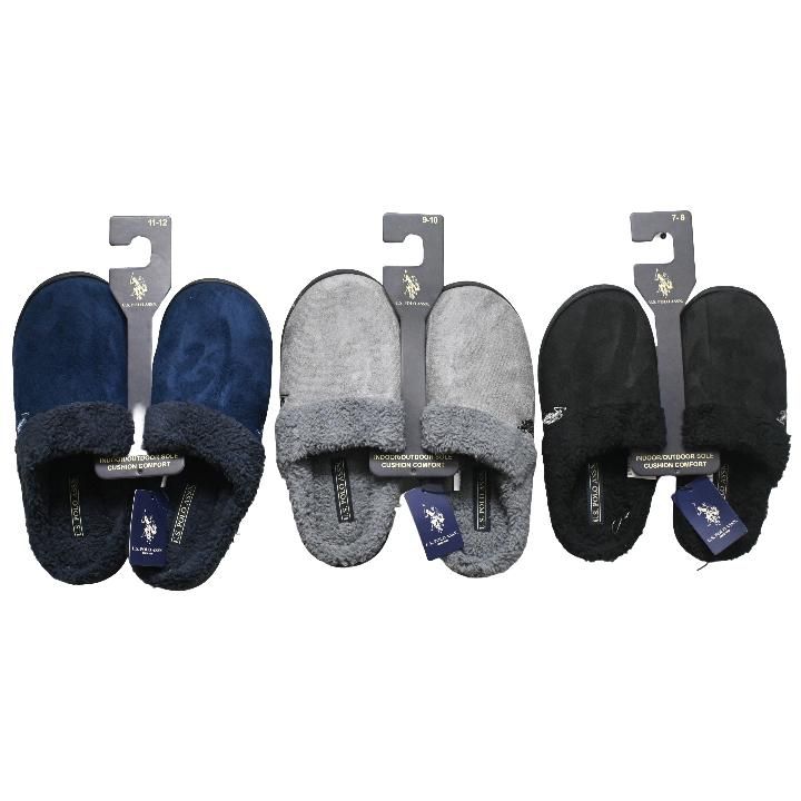 Wholesale Footwear U.s. Polo Assn. Men's Asst Blk/blue/gray Slippers C/p 36