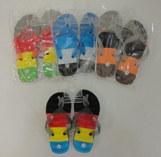 Wholesale Footwear Boys Flip Flops [4 Color Block]