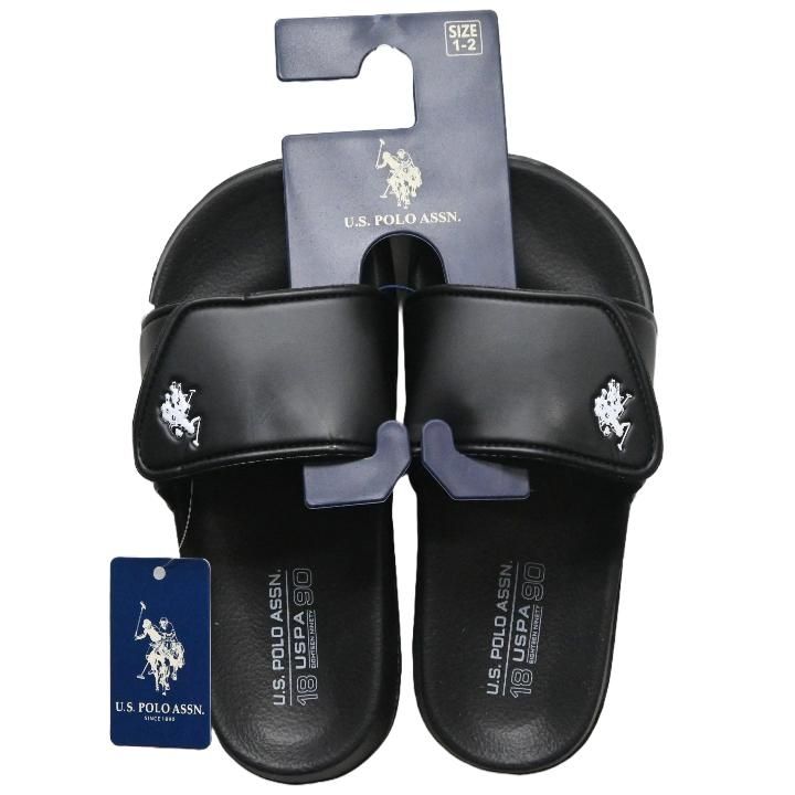 Wholesale Footwear U.s. Polo Assn. Boys Black Sandals C/p 24