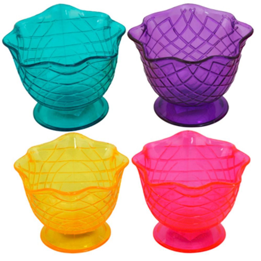 Wholesale Footwear Ice Cream Waffle Cone Bowl 6.76oz 4.5 X 3.5in 4ast Transluent Summer Brites Upc Label