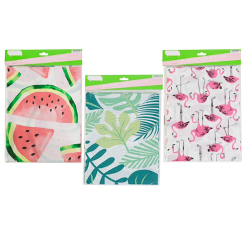 Wholesale Footwear Tablecover Peva Plastic 52 X 70in 3ast Summer Prints Pbh