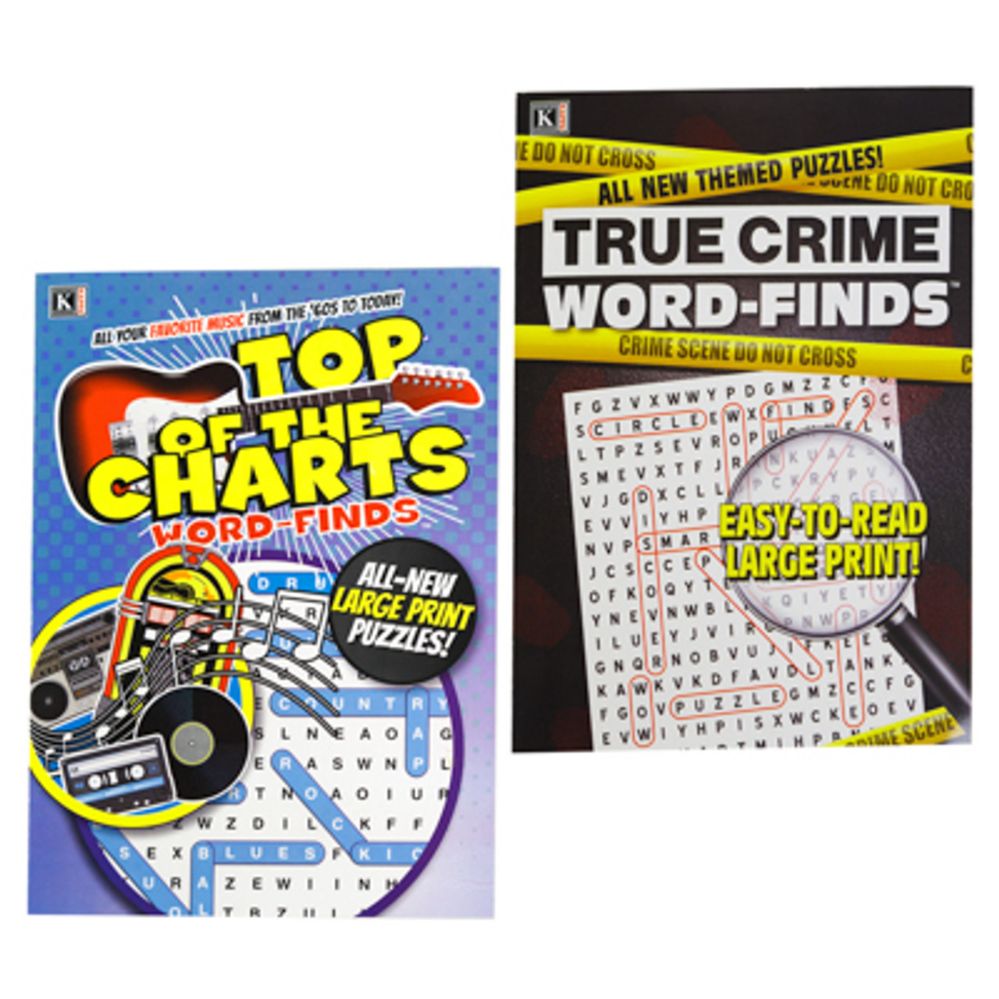 Wholesale Footwear Word Find Themed 80pg True Crime And Top Of The Charts 2 Vol Per Cs Pdq