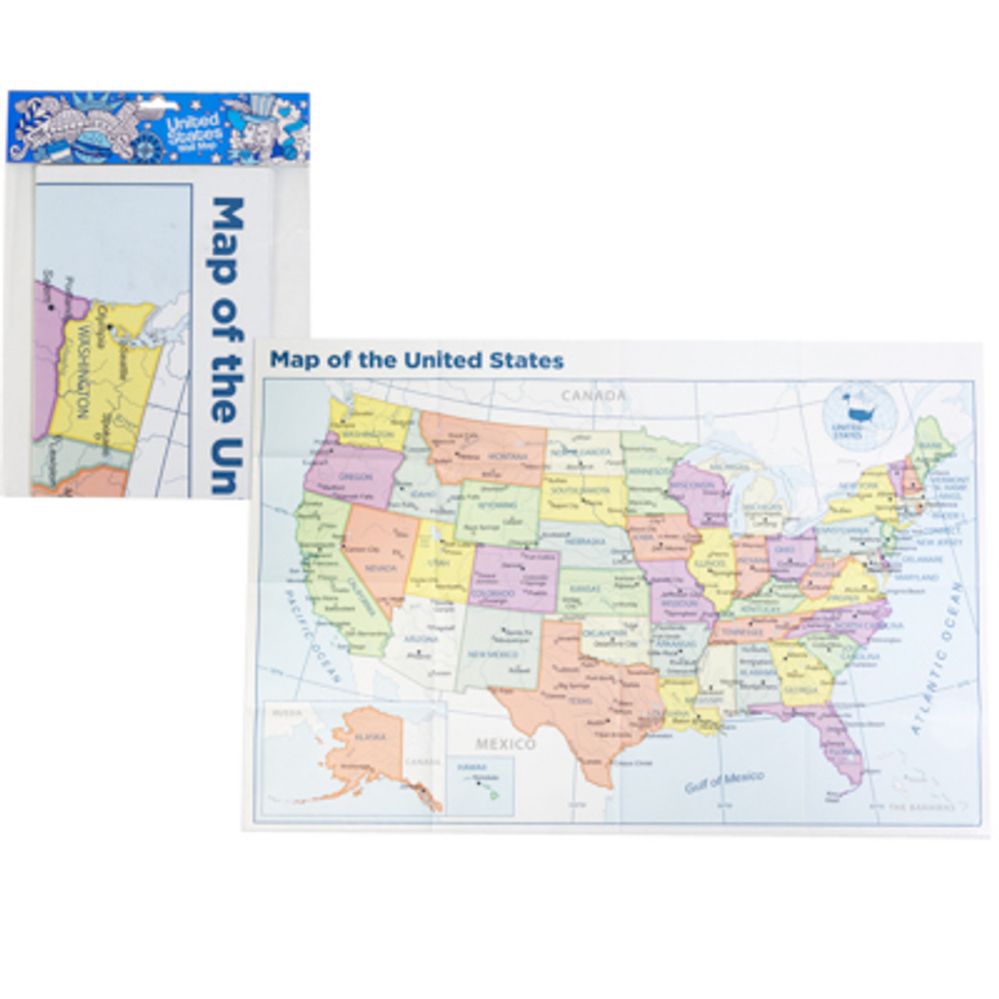 Wholesale Footwear Wall Map United States 39 1/2 X 27 1/2in Peggable Poly Bag